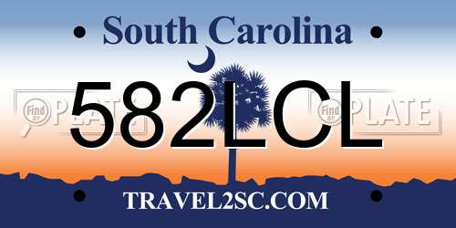 582LCL South Carolina License Plate