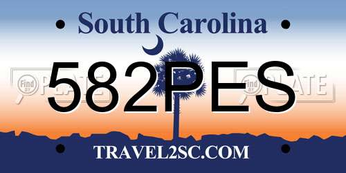 582PES South Carolina License Plate