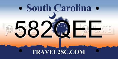 582QEE South Carolina License Plate
