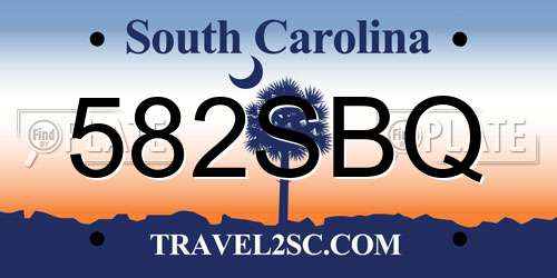 582SBQ South Carolina License Plate