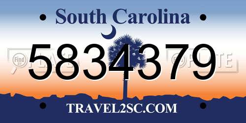 5834379 South Carolina License Plate