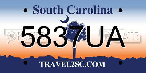 5837UA South Carolina License Plate