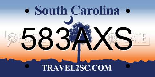 583AXS South Carolina License Plate
