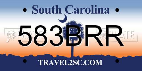 583BRR South Carolina License Plate