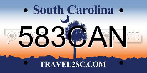 583CAN South Carolina License Plate