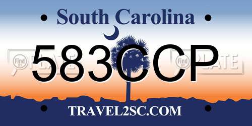 583CCP South Carolina License Plate