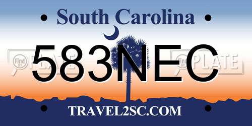 583NEC South Carolina License Plate