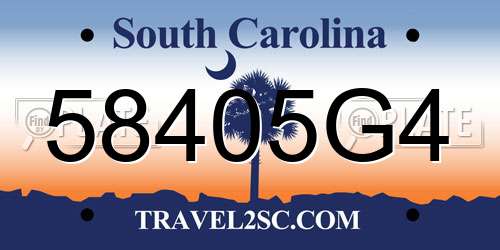 58405G4 South Carolina License Plate