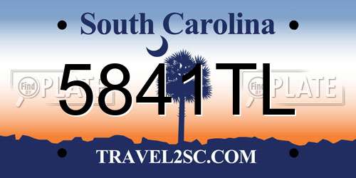 5841TL South Carolina License Plate