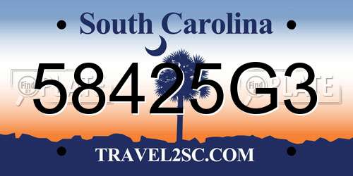 58425G3 South Carolina License Plate