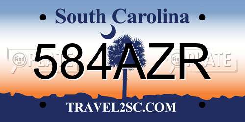 584AZR South Carolina License Plate