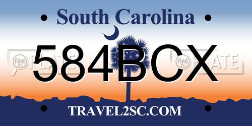 584BCX South Carolina License Plate