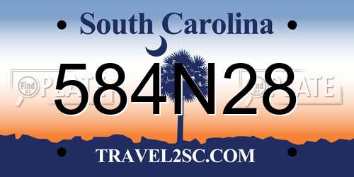 584N28 South Carolina License Plate