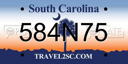 584N75 South Carolina License Plate