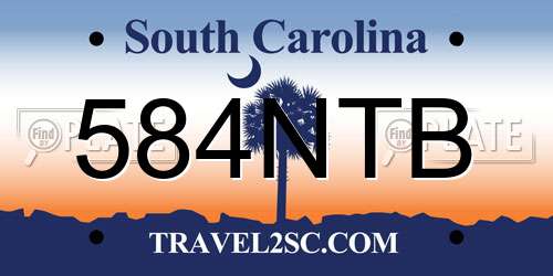 584NTB South Carolina License Plate