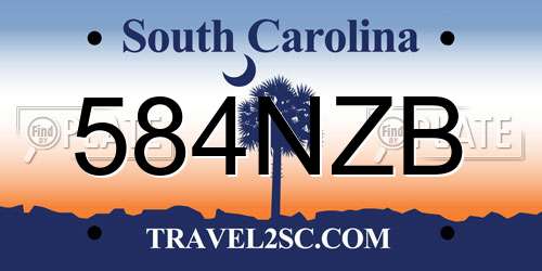 584NZB South Carolina License Plate