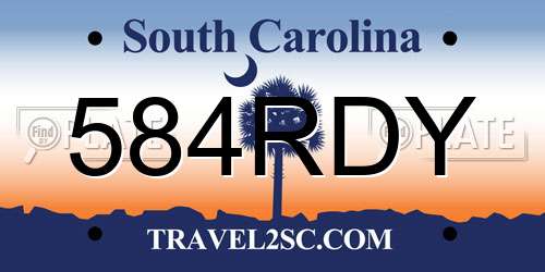 584RDY South Carolina License Plate