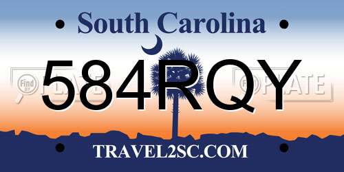 584RQY South Carolina License Plate