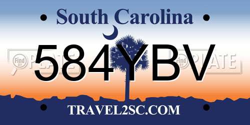 584YBV South Carolina License Plate