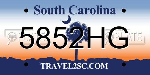 5852HG South Carolina License Plate