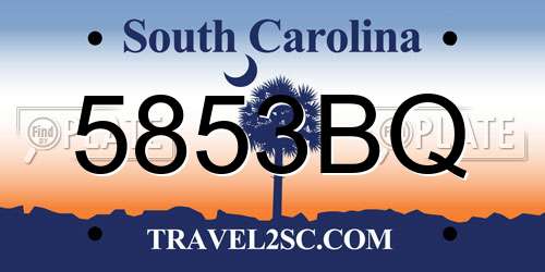 5853BQ South Carolina License Plate