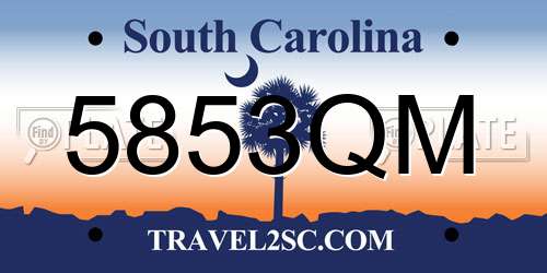 5853QM South Carolina License Plate