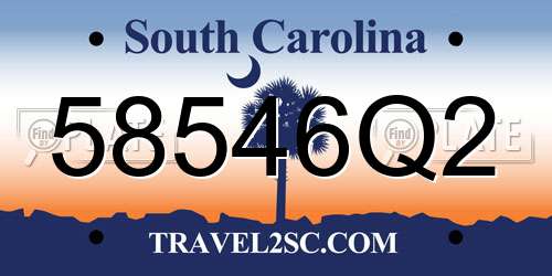 58546Q2 South Carolina License Plate