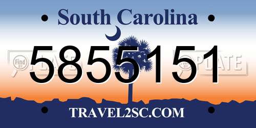 5855151 South Carolina License Plate