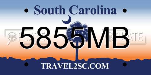 5855MB South Carolina License Plate