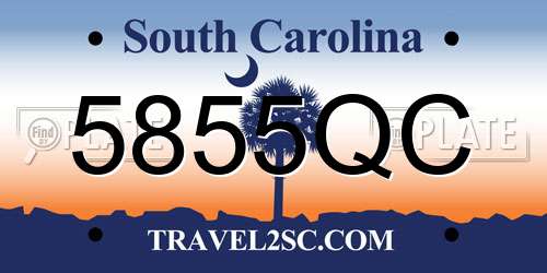 5855QC South Carolina License Plate