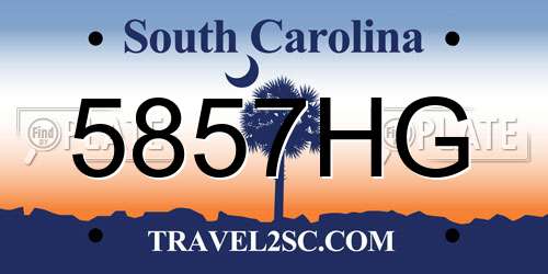 5857HG South Carolina License Plate