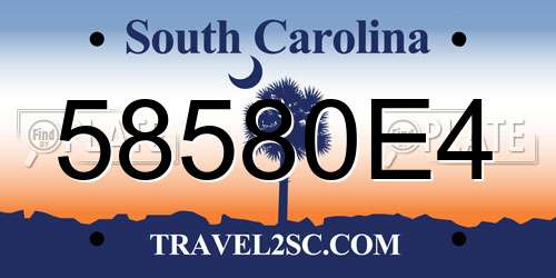 58580E4 South Carolina License Plate