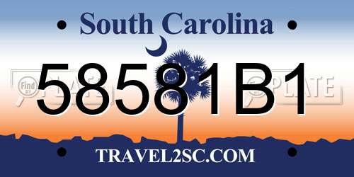 58581B1 South Carolina License Plate