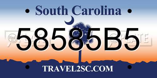 58585B5 South Carolina License Plate