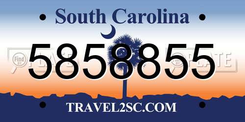 5858855 South Carolina License Plate