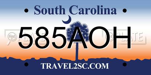 585AOH South Carolina License Plate