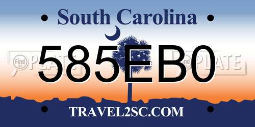 585EB0 South Carolina License Plate