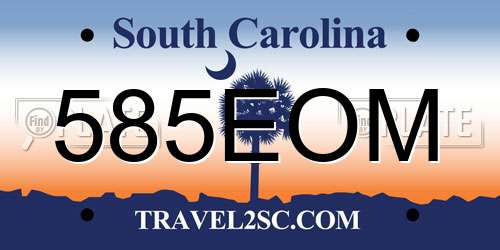 585EOM South Carolina License Plate