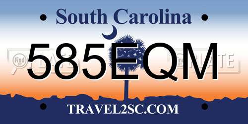 585EQM South Carolina License Plate