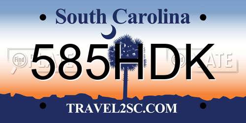 585HDK South Carolina License Plate