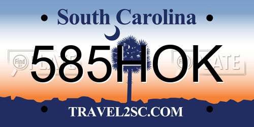 585HOK South Carolina License Plate