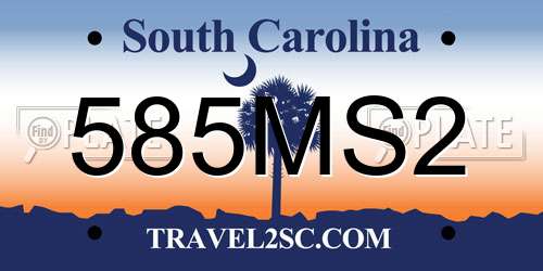 585MS2 South Carolina License Plate