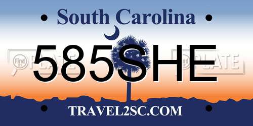 585SHE South Carolina License Plate