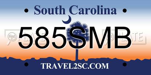 585SMB South Carolina License Plate
