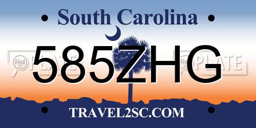 585ZHG South Carolina License Plate