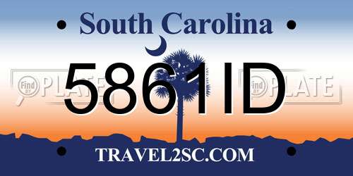 5861ID South Carolina License Plate