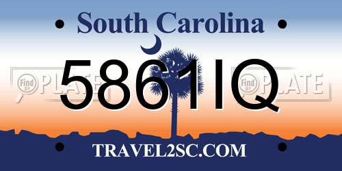 5861IQ South Carolina License Plate