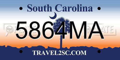 5864MA South Carolina License Plate
