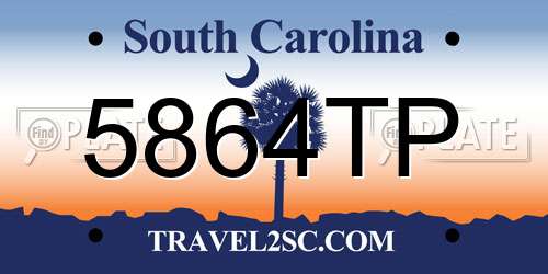 5864TP South Carolina License Plate