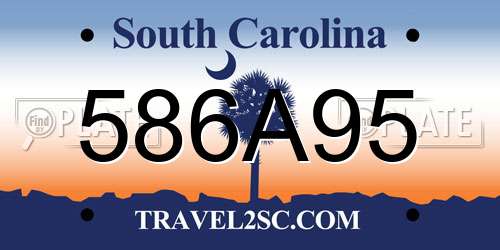586A95 South Carolina License Plate